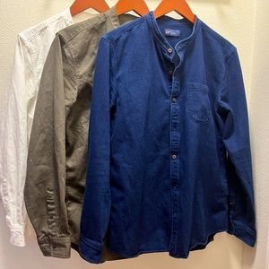 Gap brand monk collar button down shirts. Medium standard fit.